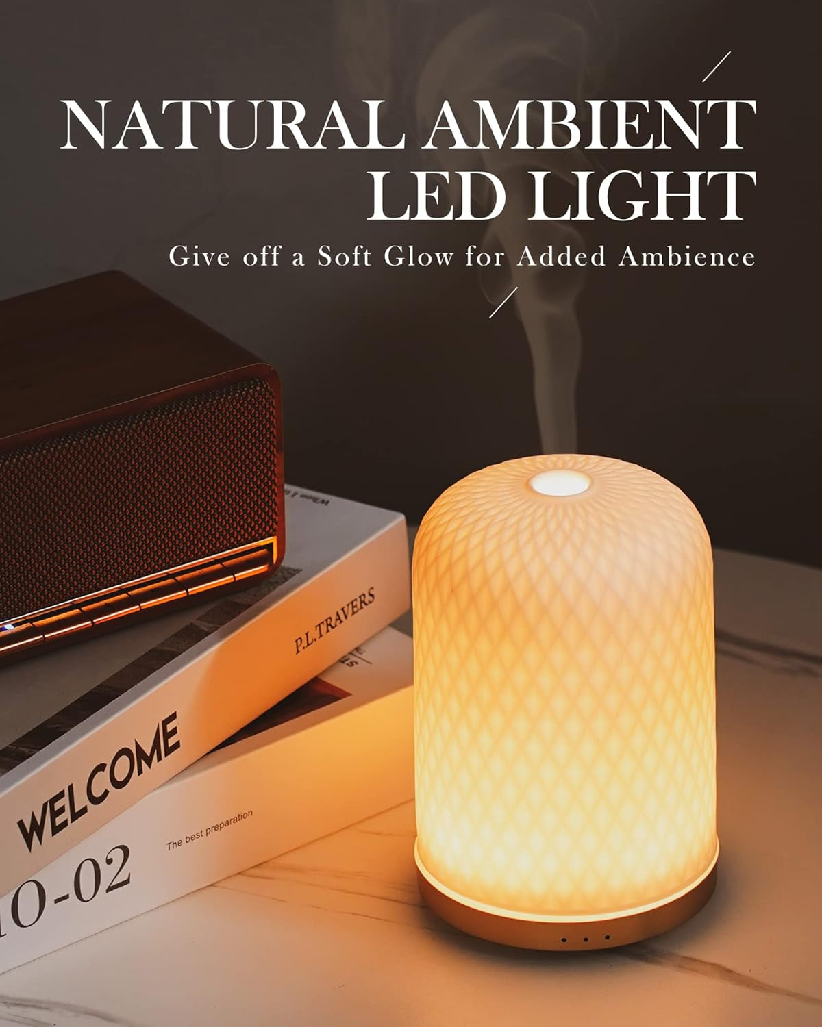 AromaGlow Diffuser / SereniMist Ceramic / ZenAura Stone / Mistique Home Diffuser / CalmiSphere 110 / EchoMist Ceramic / TranquilGlow Diffuser / VibeMist Decor / LumiMist USB / WhiteWave Aroma / CeramiCool Diffuser / PureZen Aroma / FlowMist Essence / BreatheEase 110 / WhisperMist Stone

