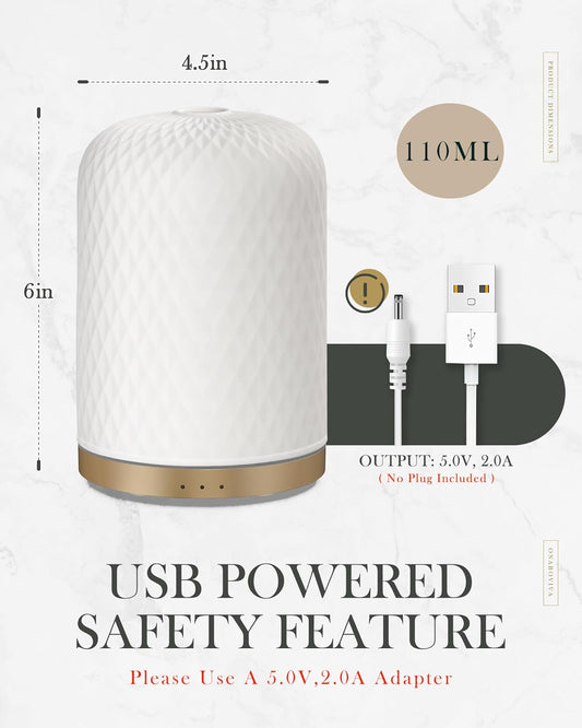AromaGlow Diffuser / SereniMist Ceramic / ZenAura Stone / Mistique Home Diffuser / CalmiSphere 110 / EchoMist Ceramic / TranquilGlow Diffuser / VibeMist Decor / LumiMist USB / WhiteWave Aroma / CeramiCool Diffuser / PureZen Aroma / FlowMist Essence / BreatheEase 110 / WhisperMist Stone

