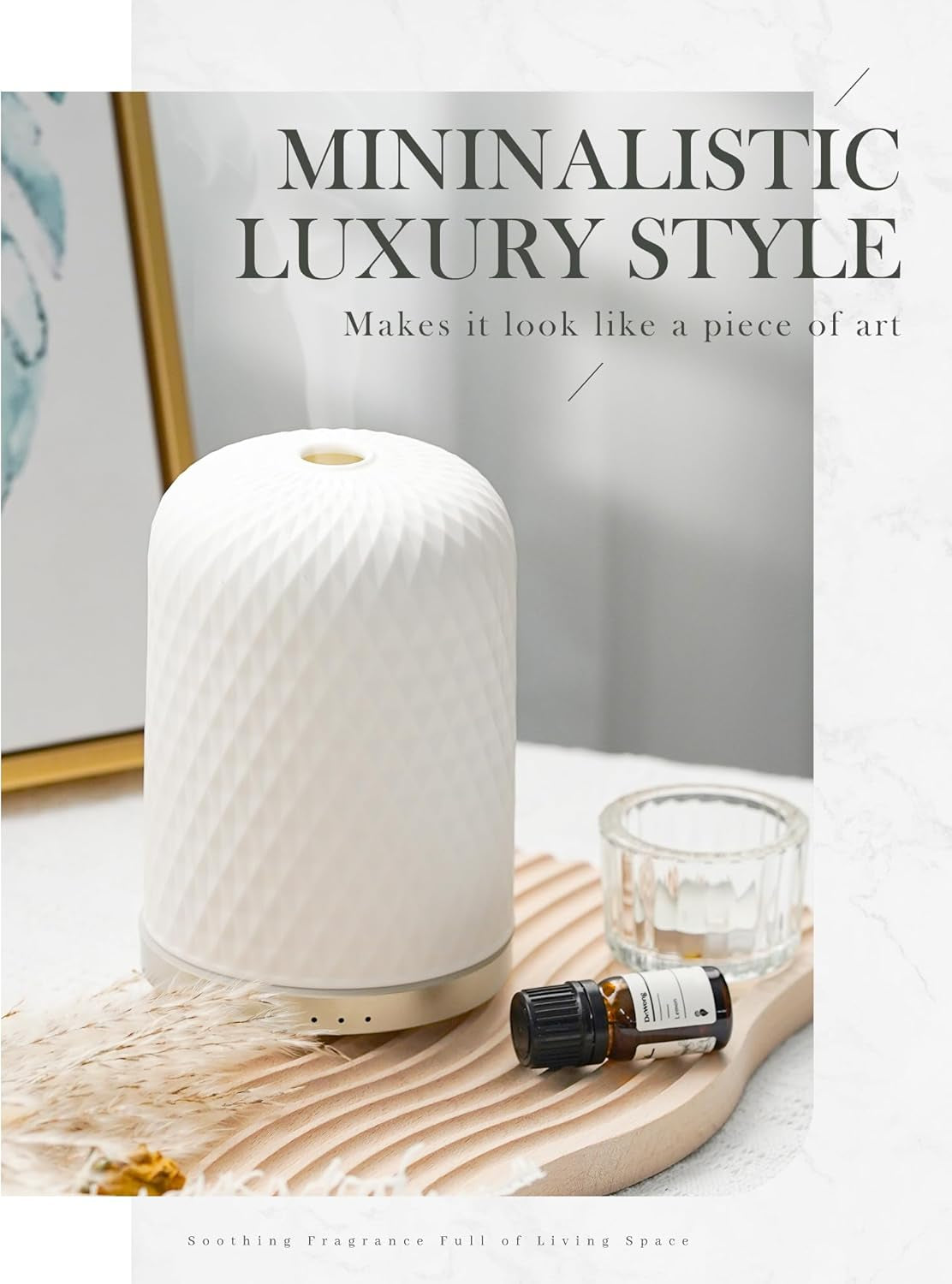 AromaGlow Diffuser / SereniMist Ceramic / ZenAura Stone / Mistique Home Diffuser / CalmiSphere 110 / EchoMist Ceramic / TranquilGlow Diffuser / VibeMist Decor / LumiMist USB / WhiteWave Aroma / CeramiCool Diffuser / PureZen Aroma / FlowMist Essence / BreatheEase 110 / WhisperMist Stone

