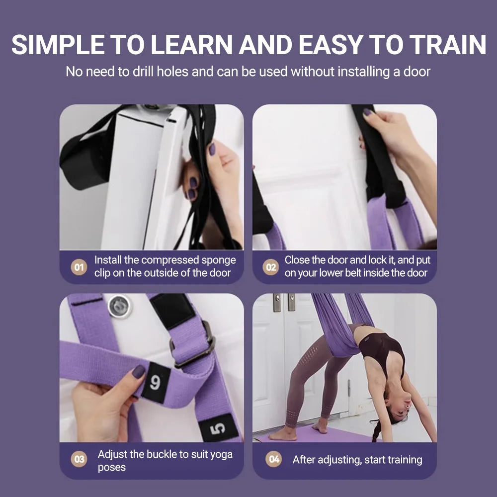 FlexAura Strap / SplitMaster Pro / StretchLite Trainer / ZenFlex Aerial / AeroStretch Band / ElevateFlex Strap / PosePerfect Trainer / InverStretch Belt / SkyFlow Yoga Strap / SplitEase Hammock / CoreFlex Band / AirStretch Trainer / BendBoost Yoga Strap / FlexiZen Aerial / StretchFlight System